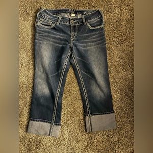 Womens silver jeans Capri size 29